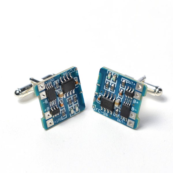 Circuit board cufflinks - Hand made PCB cuff links - Arduino accessories