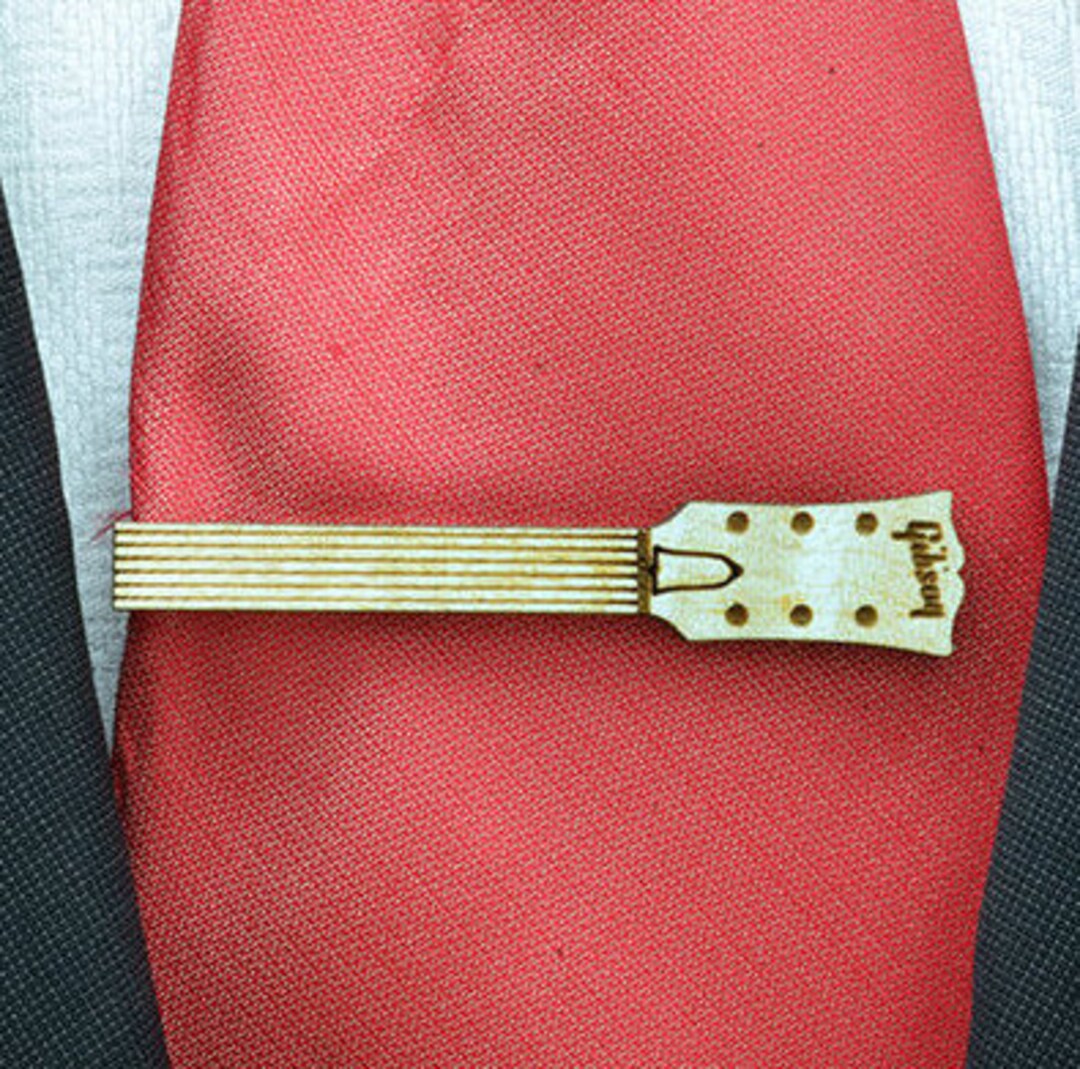 Men's Tie Clip Wood Tie Bar for Guitar Lover Perfect Etsy