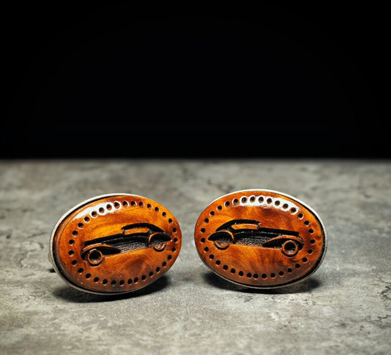 Precious Thuya Burl Cufflinks Hand Made Carved And Engraved!    Etsy - image 0