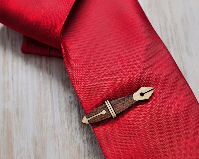 Fountain Pen Tie Clip Maple wood and rosewood tie bar Etsy
