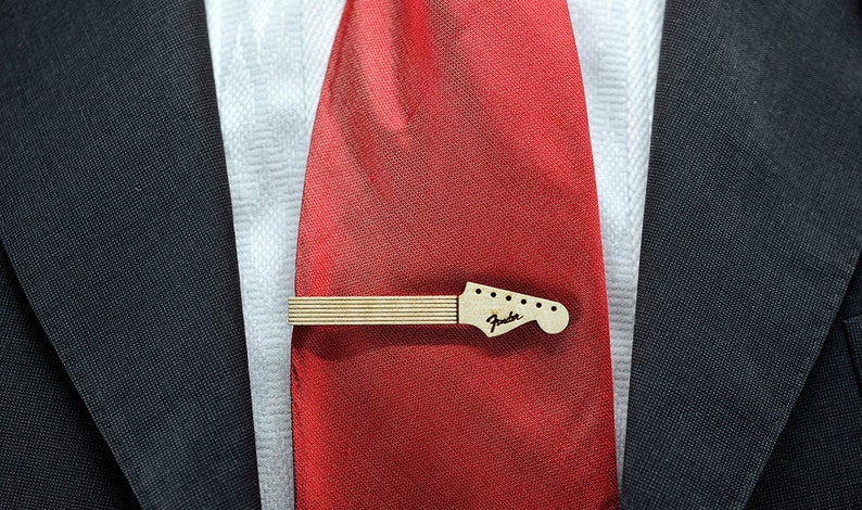 Wedding tie clip Fender stratocaster Tie track image 1