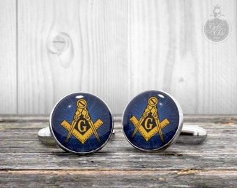 Cufflinks - FREEMASONRY masonic logo -  Cool gift idea