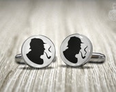 Sherlock Holmes Cufflinks -Groom, Groomsman, Best Man or TEAM Groom Cuff Links