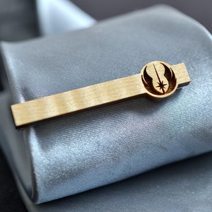 Star Wars Tie Clip JEDI ORDER Maple wood tie bar image 1