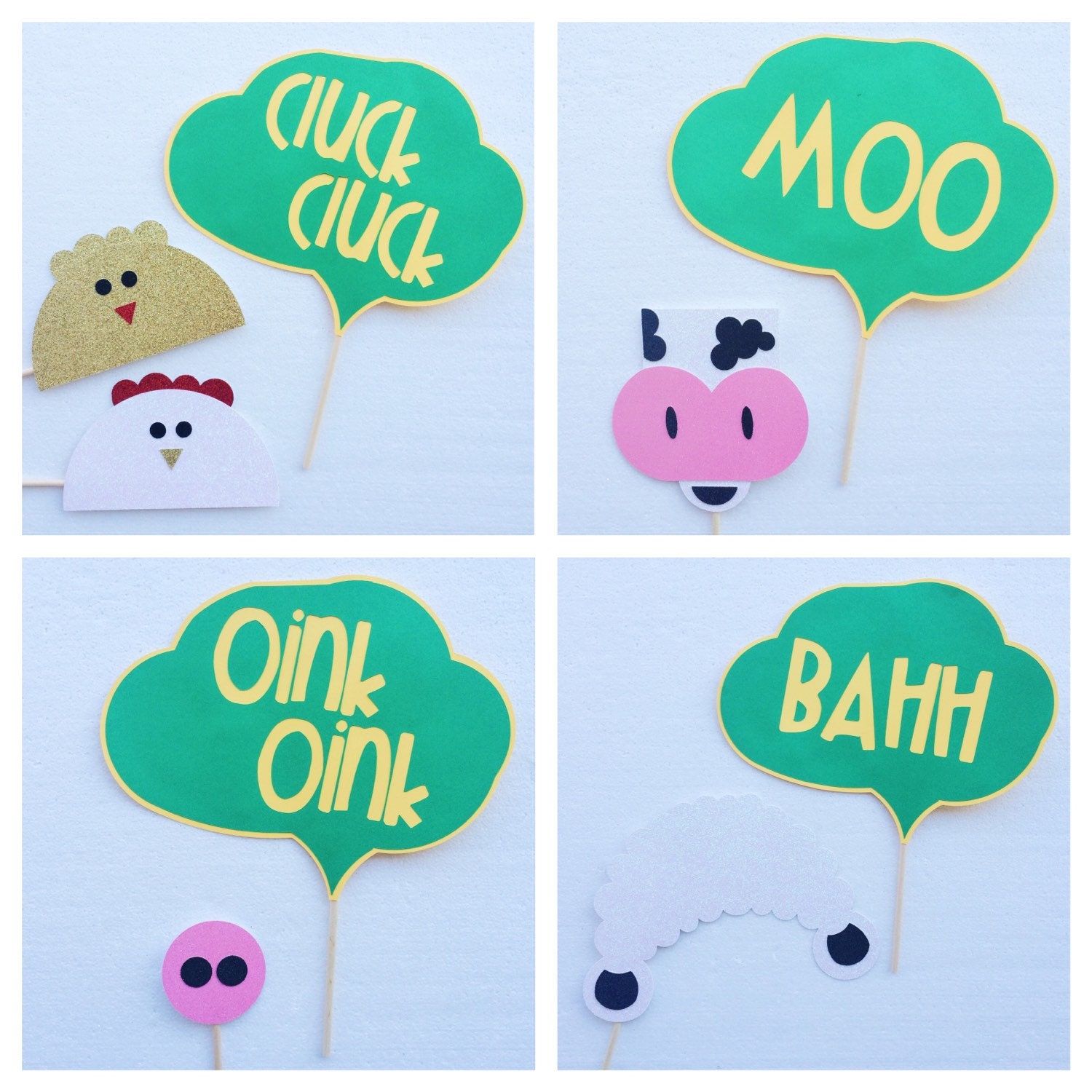 Farm Animal Photo Booth Prop Set First Birthday Photo Booth | Etsy