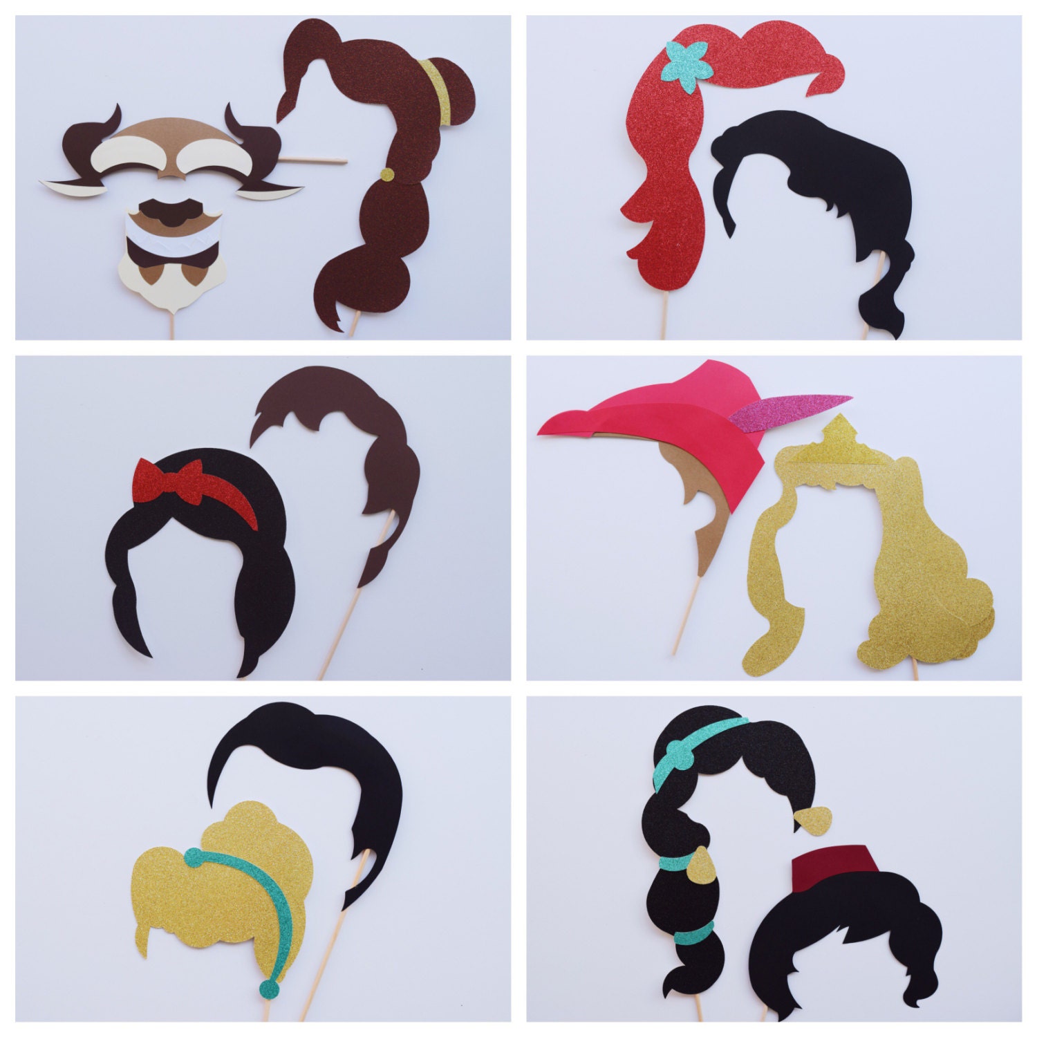 Disney Photo Booth Props Disney Princess and Prince Photo | Etsy
