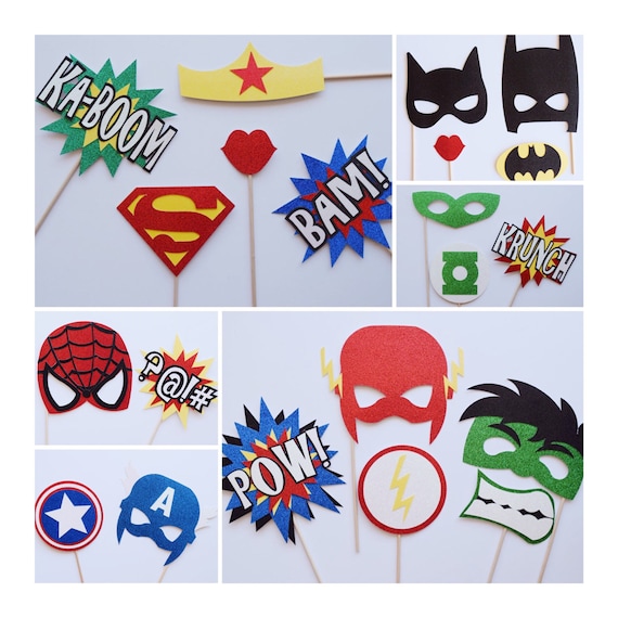 Super Hero Photo Booth Props SuperHero Photo Booth Props | Etsy