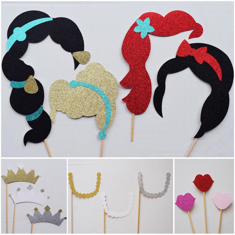 Disney Photo Booth Props Disney Princess Photo Booth Prop Etsy