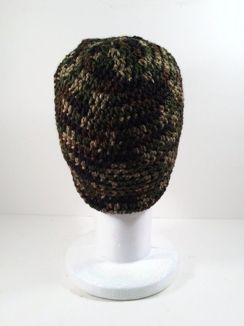 Crocheted Camo Newsboy Hat Adult Size Etsy