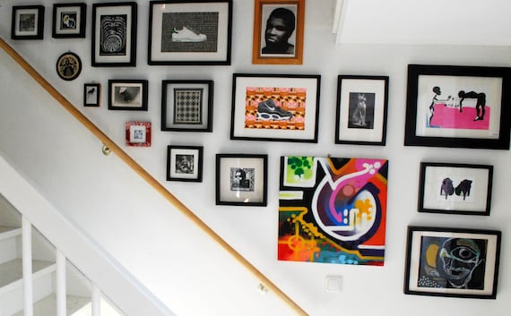 Nike Dunk High Sneakers. Print of an Or. Drawing by Faye One