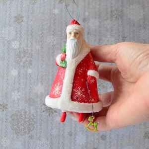 Christmas Santa, Santa OOAK, Christmas Decor, Santa Art Doll, Christmas tree ornament, hanging art doll