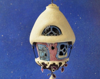 Winter Fairy House OOAK, Fairy Cottage, Fairy Home, Tiny Fairy House, Winter decor, Home Decor