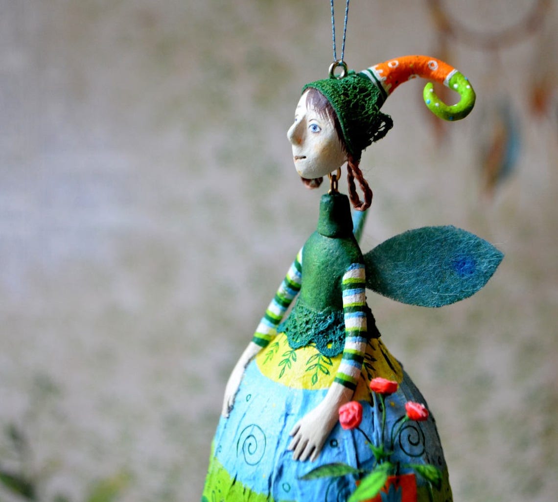 Flower fairy OOAK miniature doll fairy art doll Doll Etsy