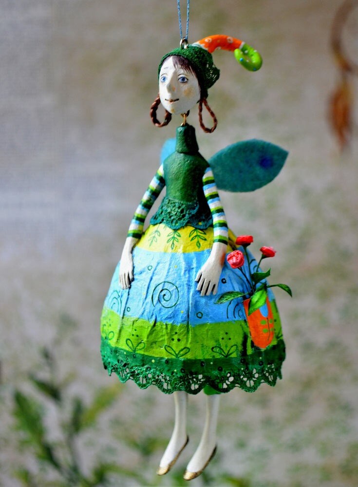 Flower fairy OOAK miniature doll fairy art doll Doll Etsy