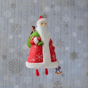 Christmas Santa, Santa OOAK, Christmas Decor, Santa Art Doll, Christmas tree ornament, hanging art doll