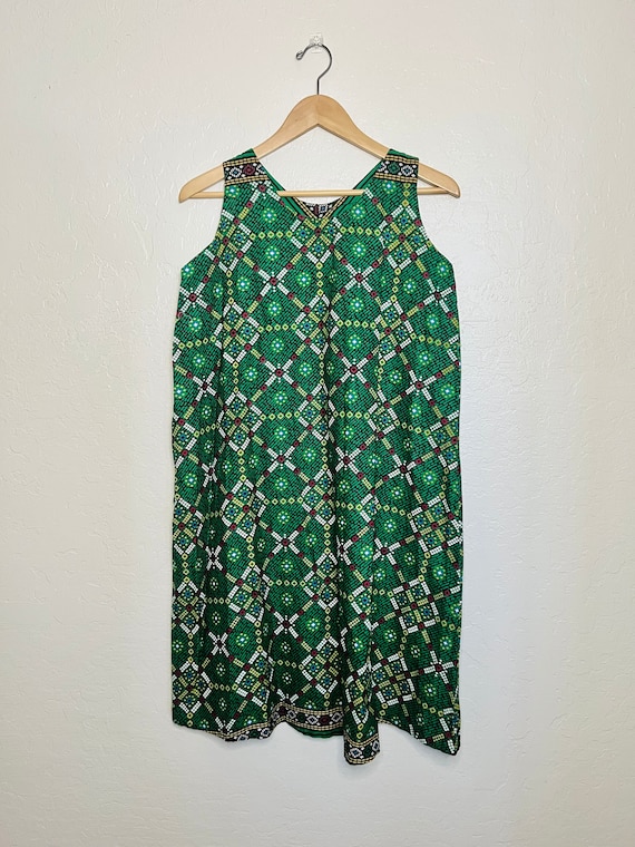 Grass is Greener Garden Dress - 70s Vintage Dress