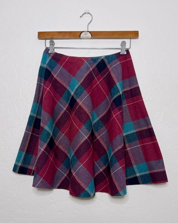 Handmade Wool Plaid Skirt - 60s Vintage Skirt