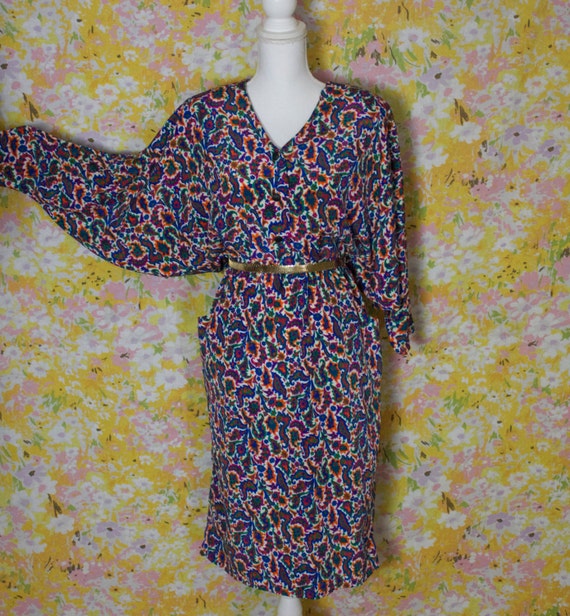 Paisley Pride Dress - 80s Vintage - image 2