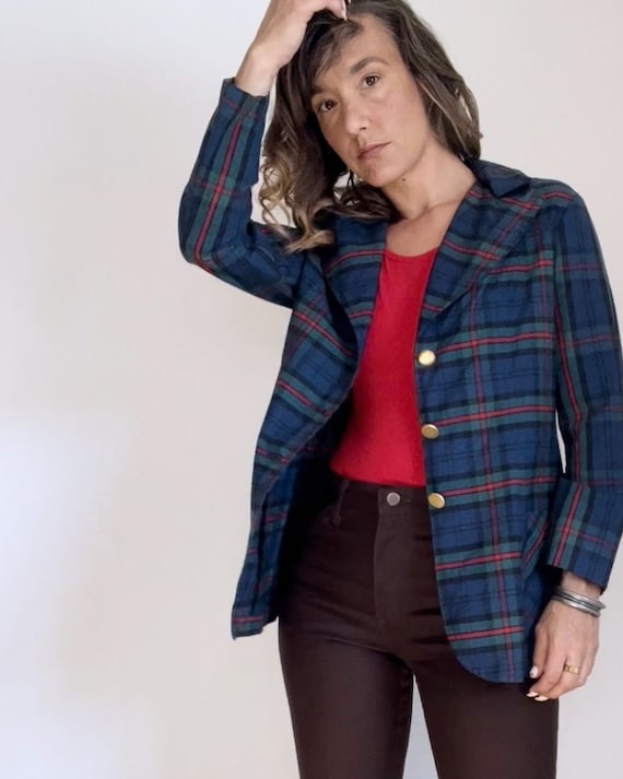 Preppy and Plaid Blazer - Handmade Vintage Blazer