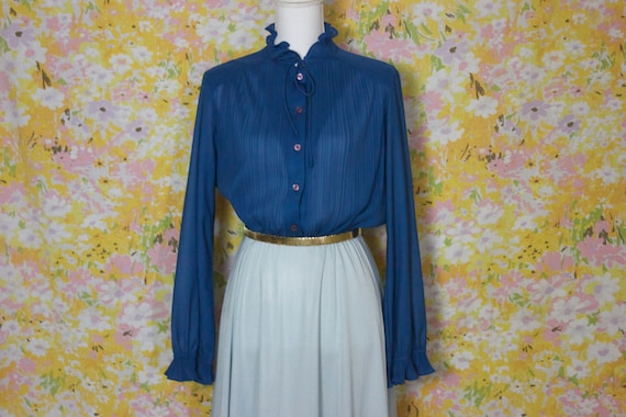 Blue Heron Prairie Dress - 70s Vintage Dress