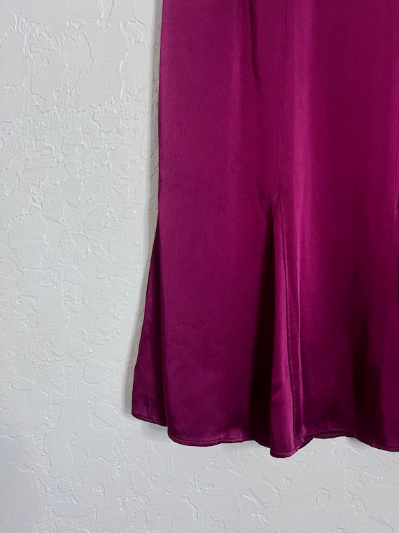 Vintage Ann Taylor Magenta Sateen Skirt - 90s Vintage Skirt
