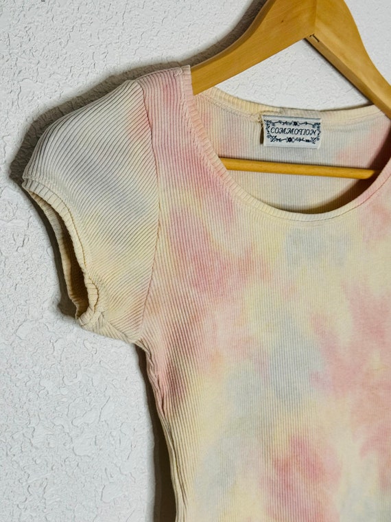 Pastel TieDye Ribbed Tee - 90s Vintage Tee