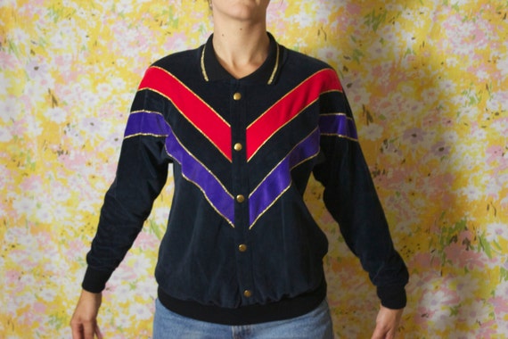 Velour in Stride Sweater - 80s Vintage Sweatshirt