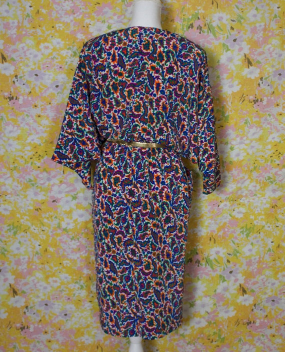 Paisley Pride Dress - 80s Vintage - image 4