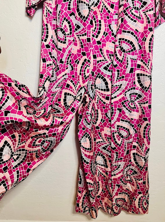 Pink Paisley Kaftan Jumpsuit - 70s Vintage Jumpsuit