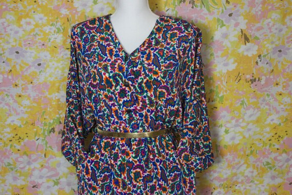 Paisley Pride Dress - 80s Vintage - image 3