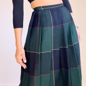 Pleats and Plaid Skirt - 1970s Vintage Skirt