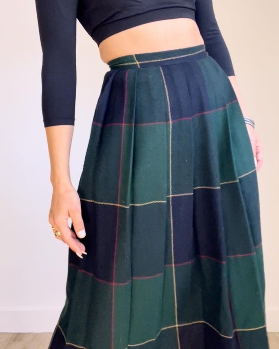 Pleats and Plaid Skirt - 1970s Vintage Skirt