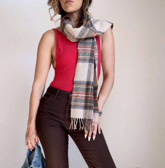 Plaid to Meet You - Vintage Lambswool Scarf - 1970s Vintage Scarf