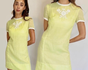 Minty and Mod Mini Dress - 50s Vintage Dress