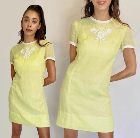 Minty and Mod Mini Dress - 50s Vintage Dress