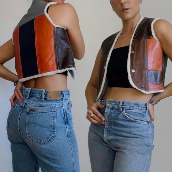 Riding Rough Lined Leather Vest - 1970s Vintage Vest