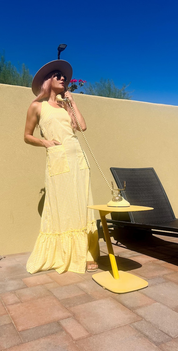 Yellow Gingham Spring Dress