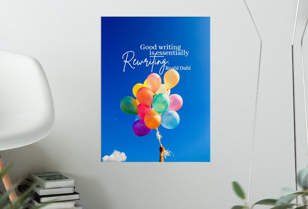 Roald Dahl Book Quote Art Print, Printable Poster, Writing Inspiration