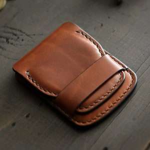 Minimalistische portemonnee leren kaarthouder | Herenportemonnee leer EDC | Aangepaste portemonnee | Leren portemonnee | Smalle portemonnee | Gepersonaliseerde portemonnee - FLIP