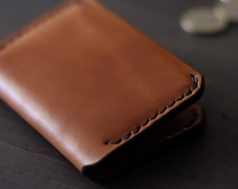 Leather Card Wallet for Men | Folding Business Card Holder | Personalized Minimalist Wallet - the CARDFOLD