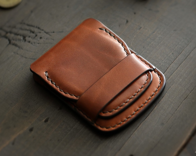 Minimalist Wallet Leather Card Holder | Mens Wallet Leather EDC | Custom Wallet | Leather Wallet | Slim Wallet | Personalized Wallet - FLIP