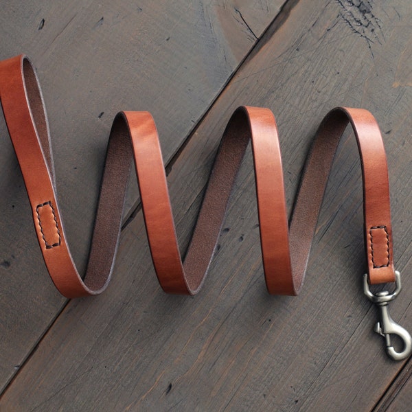 Leather Dog Leash | 4ft Length | Leather Dog Lead | Service Dog Leash | Pet Parent Gift | Custom Leather Dog Leads | Custom Pet Tag Lead