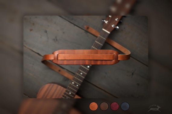Leather Guitar Strap | Custom Guitar Strap | Handmade Guitar Strap | Personalized Guitar | Acoustic Guitar | Bass Guitar Gifts | FOLK style