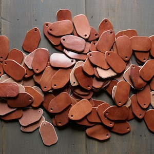 Blank Leather Hang Tags | Custom Product Labels Ready for Stamping | Thick, Full-Grain Leather Branding | White Label Product Tags