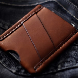 Slim Leather Wallet Business Card Holder ID Wallet EDC Wallet Minimalist Wallet Card Wallet Custom Wallet Money Clip Wallet image 3