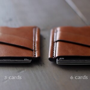 Slim Leather Wallet Business Card Holder ID Wallet EDC Wallet Minimalist Wallet Card Wallet Custom Wallet Money Clip Wallet image 7