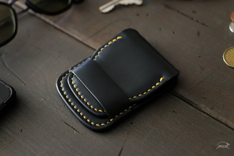 Minimalist Wallet Leather Card Holder Mens Wallet Leather EDC Custom Wallet Leather Wallet Slim Wallet Personalized Wallet FLIP image 10