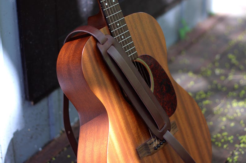 Leather Guitar Strap | Custom Guitar Strap | Handmade Guitar Strap | Personalized Guitar | Acoustic Guitar | Bass Guitar Gifts | FOLK style image 3