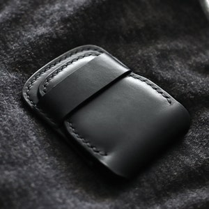 Minimalist Wallet Leather Card Holder Mens Wallet Leather EDC Custom Wallet Leather Wallet Slim Wallet Personalized Wallet FLIP image 8