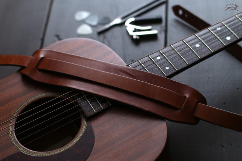 Leather Guitar Strap | Custom Guitar Strap | Handmade Guitar Strap | Personalized Guitar | Acoustic Guitar | Bass Guitar Gifts | FOLK style image 9